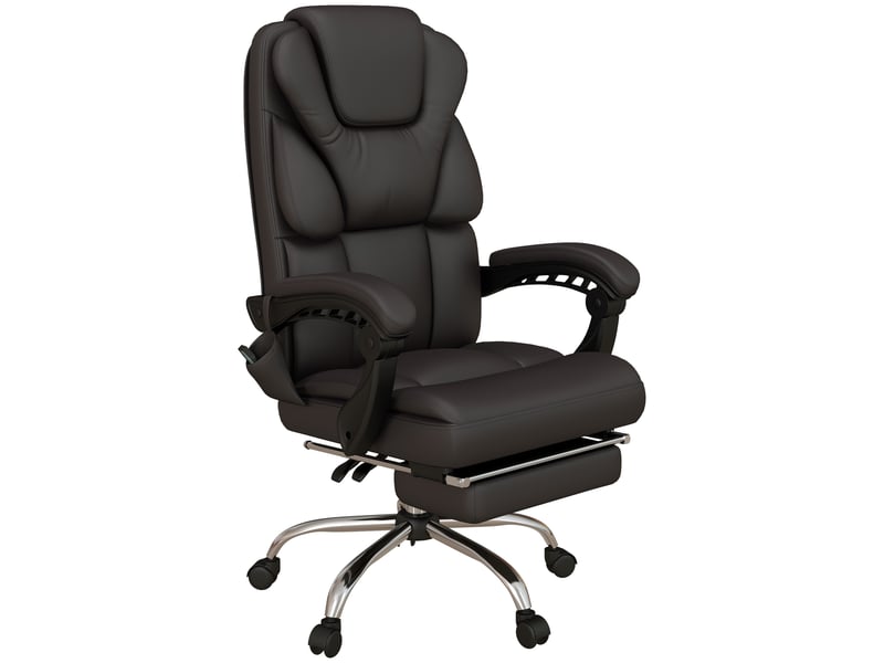  Chaise de bureau massante à six points, fauteuil inclinable à 120 degrés marron  - Conforama B