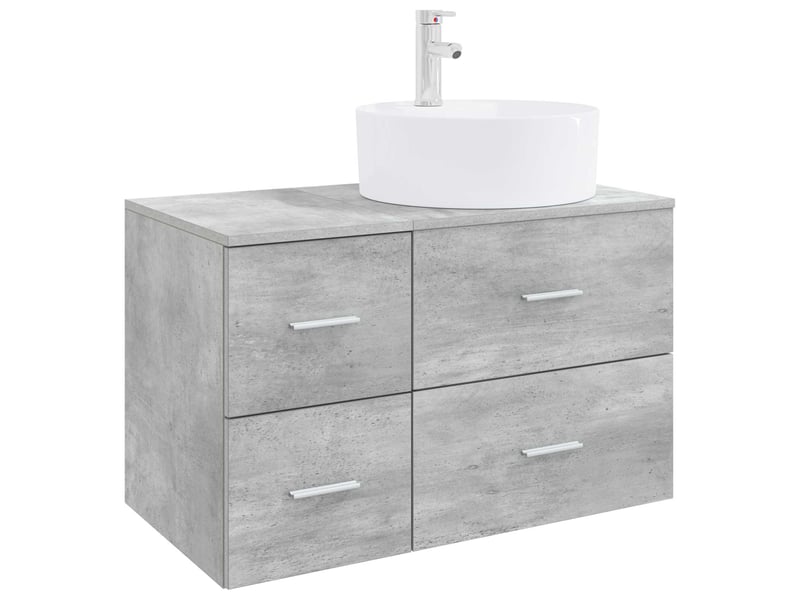  Ensemble de mobilier de salle de bain 2 pc gris béton cf64144  - Conforama A