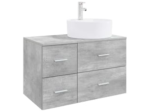 Ensemble de mobilier de salle de bain 2 pc gris béton cf64144