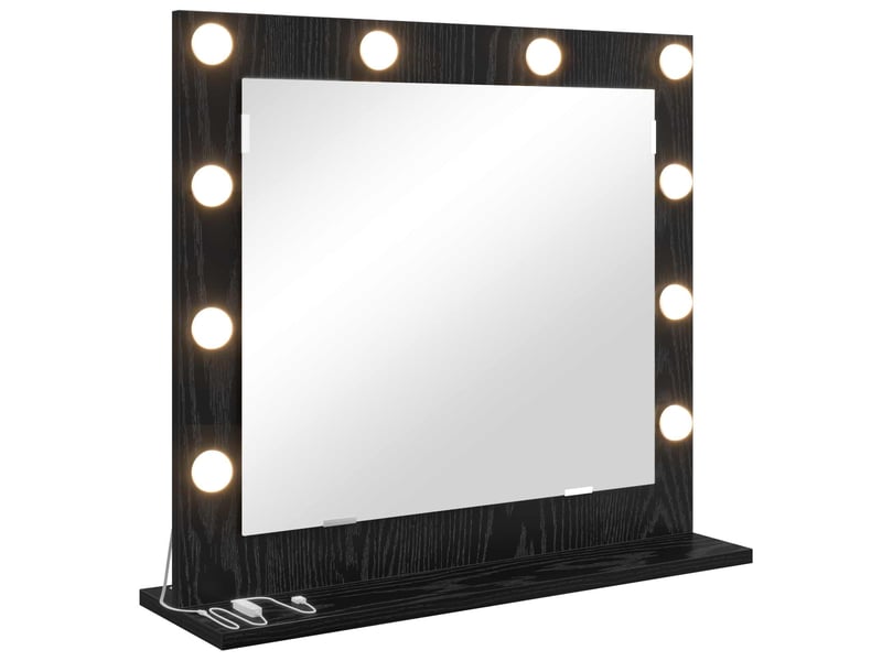 Miroir de vanité, miroir de coiffeuse chêne noir 60 x 55 x 18 cm rectangulaire cf62763 - Conforama A