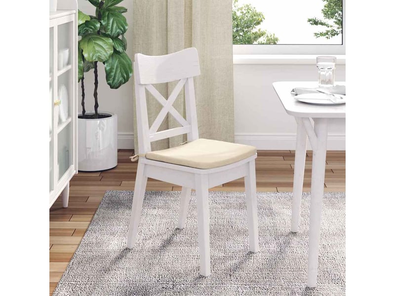 Lot de 4 coussins de siège, coussins décoratifs tissu en velours côtelé crème cf59981 - Conforama D