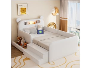 Lit simple 90x200 cm <strong>SAPGAKS</strong>  <strong></strong> coloris blanc