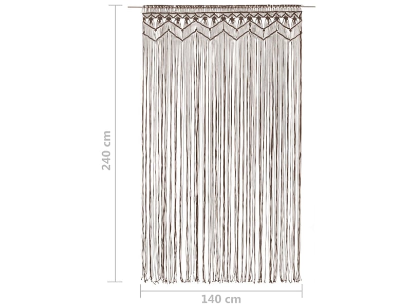  Rideau en macramé, rideau de porte taupe 140x240 cm coton cf43870  - Conforama E