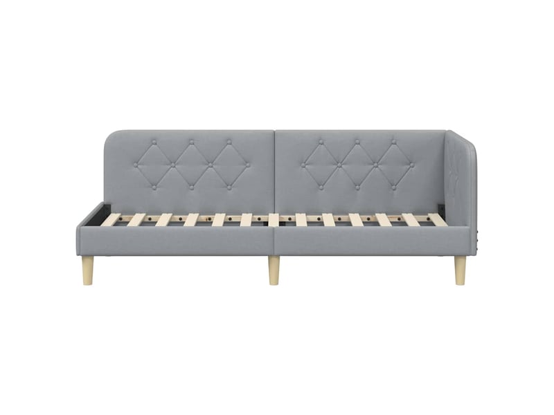 Lit simple- lit adulte - cadre de lit d'angle gris clair 80 x 200 cm tissu - Conforama D