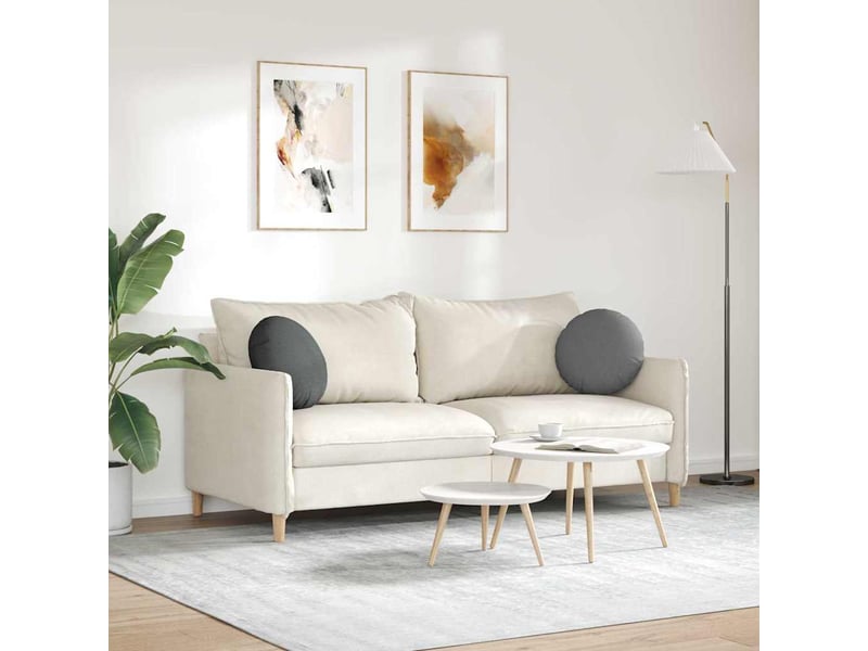  Lot de 2 coussins de siège, coussins décoratifs tissu gris foncé ø40 x 13 cm cf59829  - Conforama D
