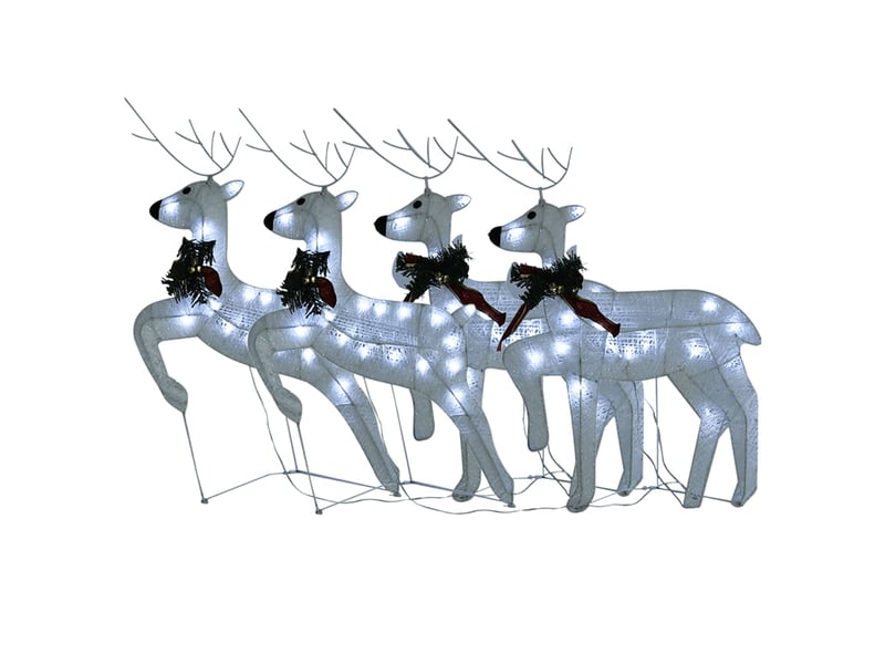  Rennes de noël 4 pcs blanc 80 led  - Conforama A