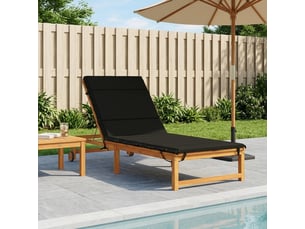 Coussin de transat, coussin pour bain de soleil gemert 100 % polyester noir 200 x 80 x 3 cm cf56179