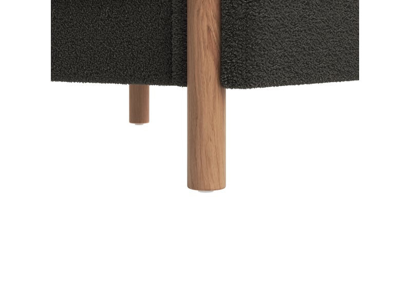  Fauteuil 1 place en tissu bouclette gris foncé avec coussin d'assise amovible  - Conforama E