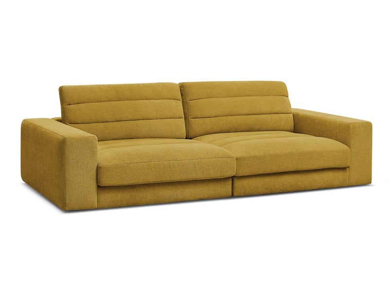  Bobochic canapé droit fixe 3 places sierra tissu texturé jaune SIERRA - Conforama A