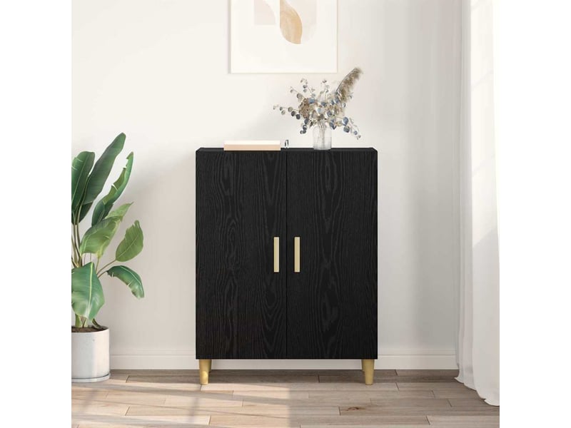  Buffet - bahut - meuble de rangement chêne noir 70 x 34 x 90 cm bois d'ingénierie  - Conforama D