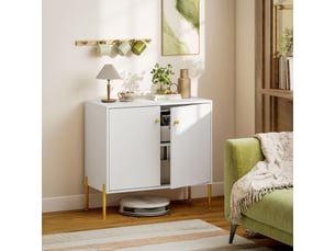 Buffet 2 porte(s)     - 80 cm coloris blanc 