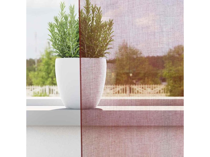  Lot de 2 rideaux en voile, voilages avec œillets rouge bordeaux cf44408  - Conforama C