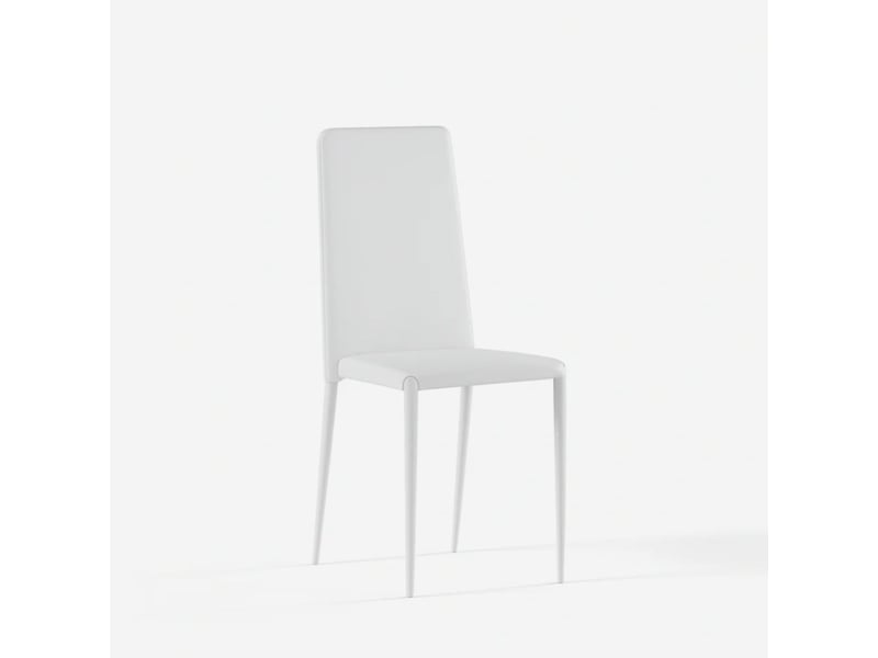  Lot de 4 chaises de salle à manger empilables en similicuir arianna - blanc  - Conforama C