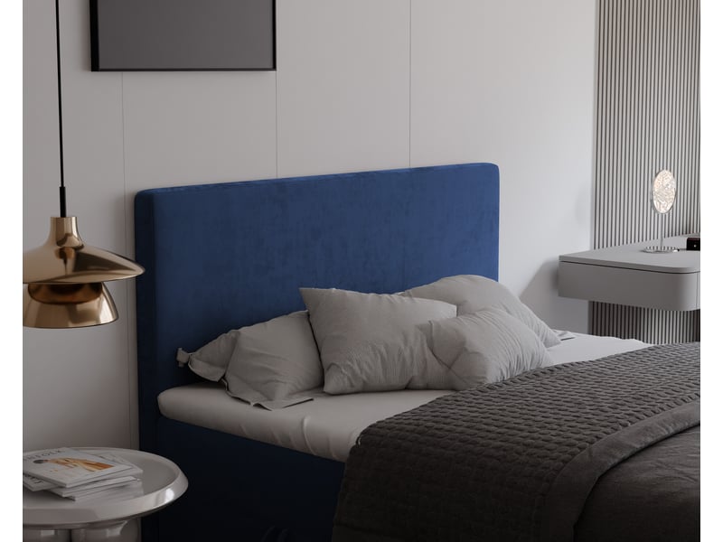  Lit coffre giulia - 180x200 cm - avec matelas et surmatelas - velours dense - bleu marine GIULIA - Conforama D