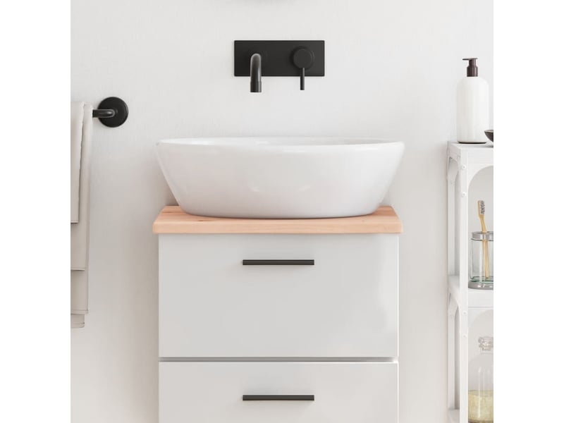Comptoir de salle de bain, plan de travail 40x30x2 cm bois massif non traité cf65727 - Conforama B
