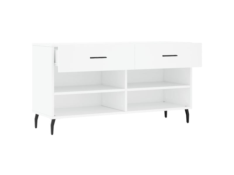  Banc à chaussures, meuble à chaussures blanc 102x35x55 cm bois d'ingénierie shl6096  - Conforama E
