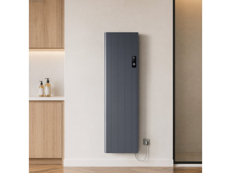  Emke radiateur électrique à convection 1500w, panneau chauffant mural en aluminium 160x45,4cm, thermostat wifi, anthracite  - Conforama B