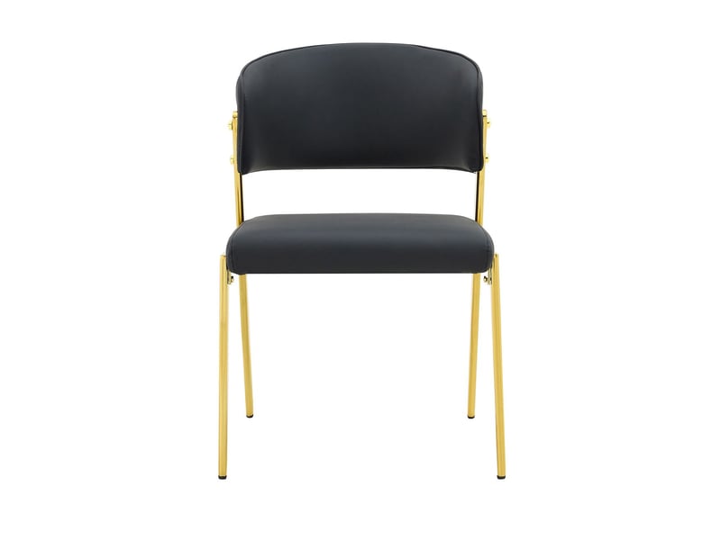  Chaise de salle à manger lot de 2 chaises structure en métal assise et dossier rembourrés style moderne stabilité renforcée  - Conforama A
