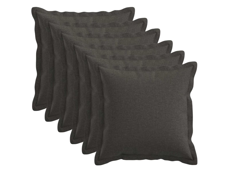 Lot de 6 coussins, coussins décoratifs houten gris foncé lin synthétique cf56546 - Conforama B