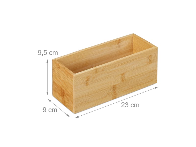  Boîte de rangement multi-usages design épuré 30 x 20 x 15 cm en bambou naturel 13_0011378  - Conforama B