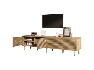 Meuble tv coloris bois clair 180 cm <strong>KORFEE</strong> <strong></strong>