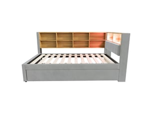 Lit banquette 90x200 cm <strong>ZOVIRA</strong>  <strong></strong> coloris gris