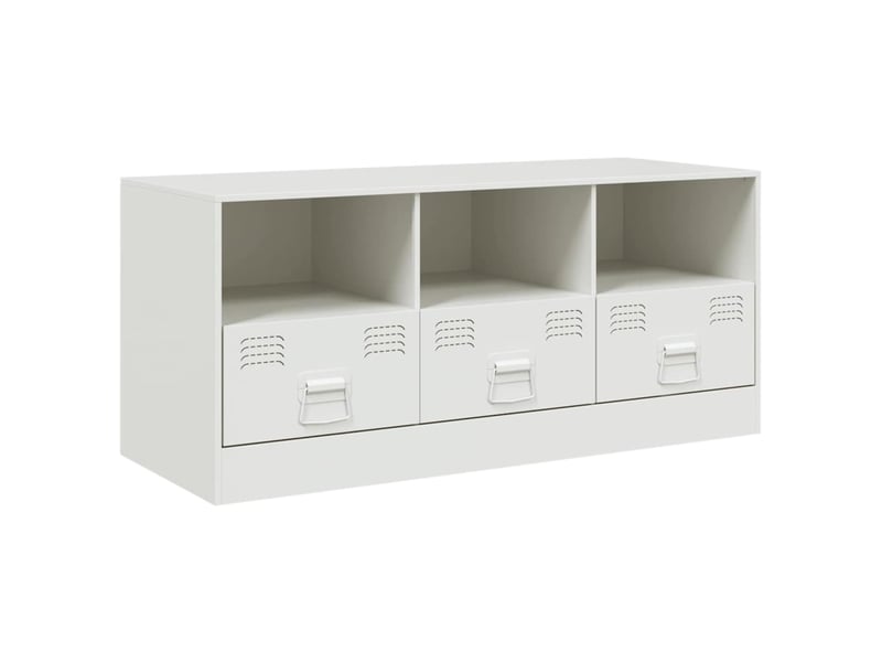  Meuble tv - banc tv - meuble de rangement blanc 99x39x44 cm acier  - Conforama A