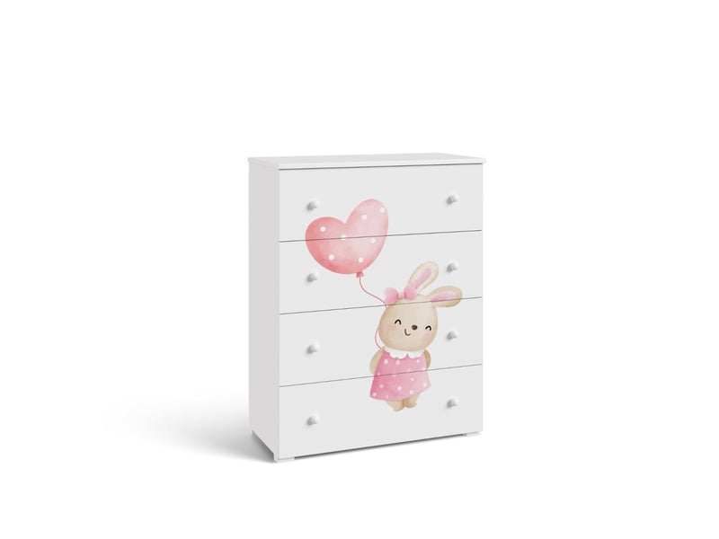  Commode enfant emily bunny - blanc, thème lapin EMILY/B/NPL/BUNNY - Conforama A