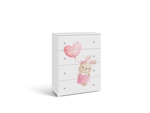 Commode 1 tiroir(s)    <strong></strong> <strong>EMILY/B/NPL/BUNNY</strong> coloris blanc largeur 0 cm
