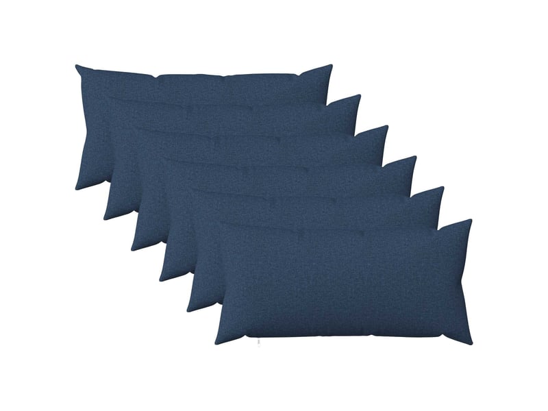  Lot de 6 coussins avec oreiller, coussins décoratifs heerlen bleu tissu cf50676  - Conforama B