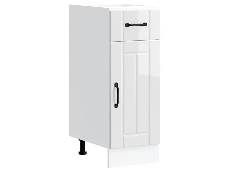 Meuble de rangement, armoire de cuisine lucca blanc brillant bois ingénierie shl7011 - Conforama A