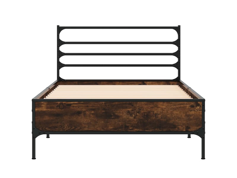  Lit simple- lit adulte -  cadre de lit chêne fumé 80 x 200 cm bois d'ingénierie  - Conforama C