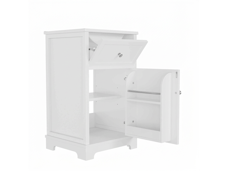 Meuble salle de bain 51 cm blanc avec meuble vasque mdf laqué et pieds surélevés - Conforama A