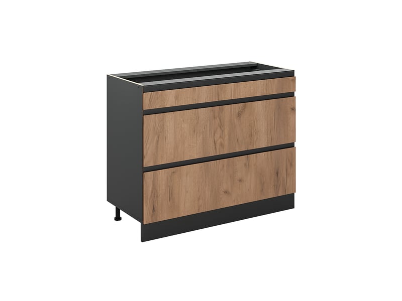  Vicco meuble cuisine, chêne doréanthracite, 100cm sans plan de travail  - Conforama A