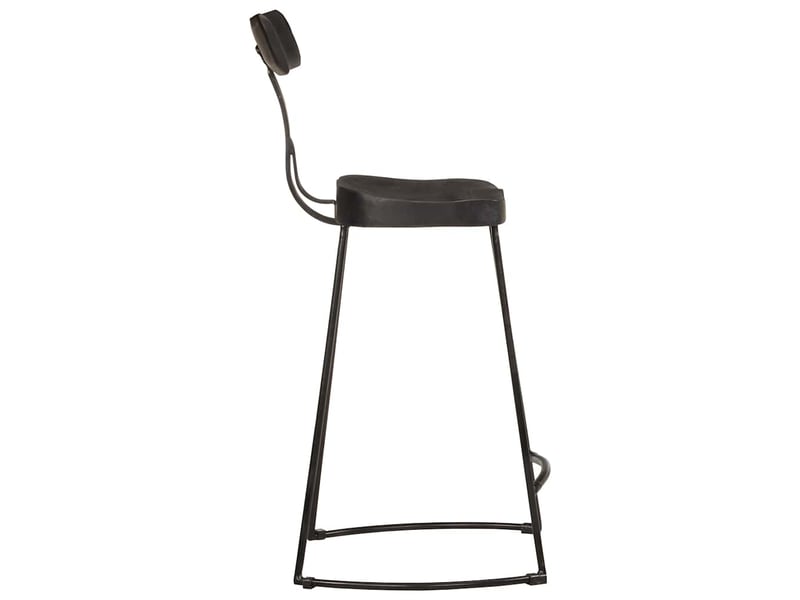  Lot de 2 tabouret de bar, chaise de bar noir 49x43x88 cm bois manguier massif  - Conforama C