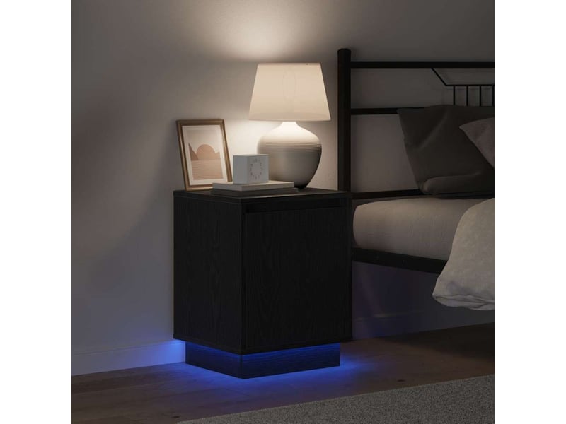  Table de chevet - cabinet de chevet - table de nuit 2 pc chêne noir 39 x 34,5 x 50 cm  - Conforama D