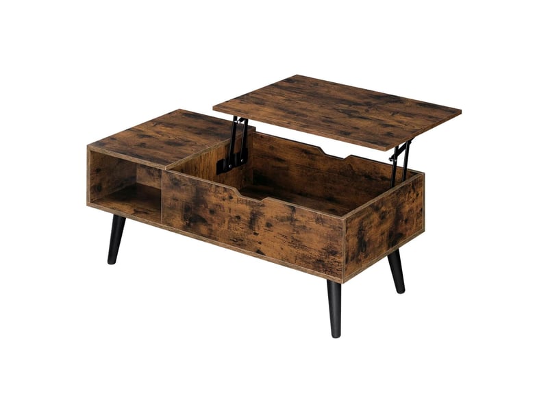 Table basse relevable rangement généreux table basse avec rangement plateau réglable en hauteur table d'appoint multifonctionnelle usage comme table de repas - Conforama A