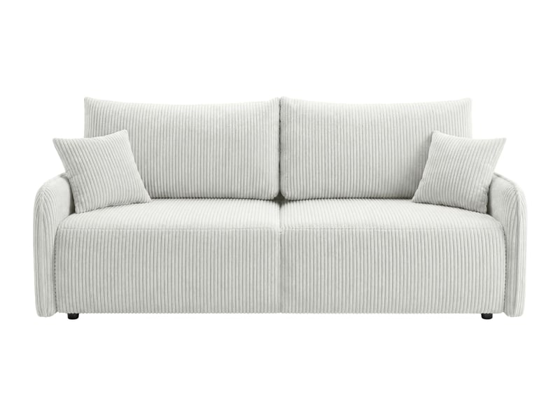  Sacha - canapé droit convertible petit velours côtelé 2 places blanc  - Conforama A