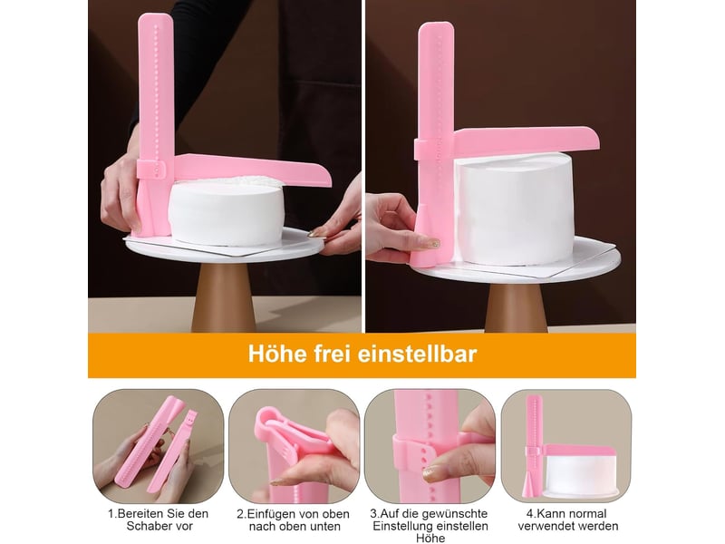 12 pièces lisseur gâteaux, grattoir gateau patisserie réglable, spatule à gâteau et coupe pate en plusieurs tailles pour outils de cuisson diy - Conforama C