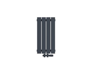 Emke radiateur à eau chaude, radiateur plat seule couche connexion centrale, anthracite 60x30cm, 210w