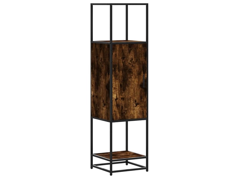  Buffet haut - bahut - meuble de rangement chêne fumé 35,5x35x139 cm bois d'ingénierie métal  - Conforama A