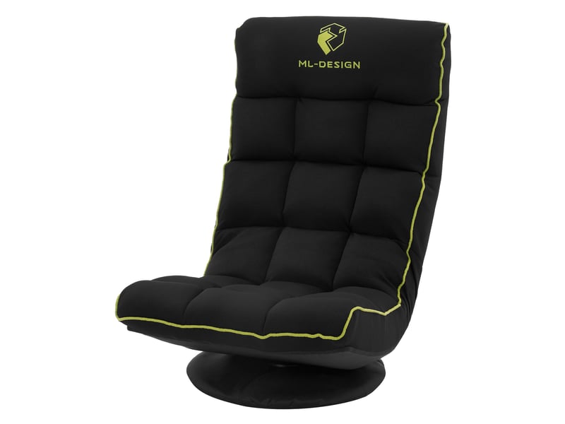 Ml-design fauteuil de sol gaming noir-vert pivotant 360° modèle de jeu pliable avec appui-tête dossier réglable et rembourré siège multi-positions relaxant confort pour lounge salon ou chambre ECD Germany GmbH - Conforama A