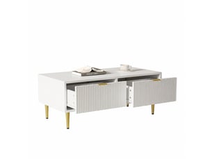 Table basse rectangulaire coloris blanc   - 50 cmx100 cm