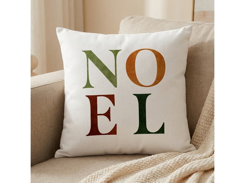  Housse de coussin décorative de noël en polyester zimt  - Conforama B