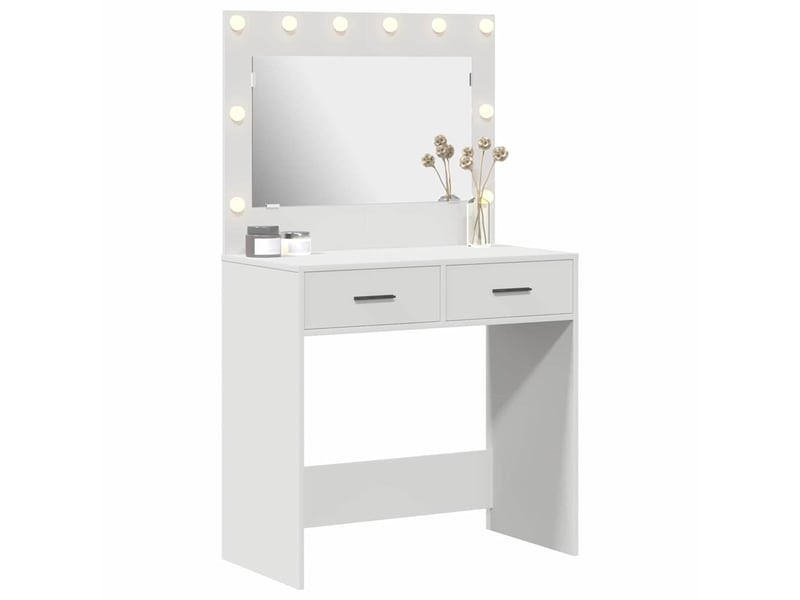  Coiffeuse, table de toilette blanc 78,5x41x135 cm bois d'ingénierie shl72262  - Conforama C