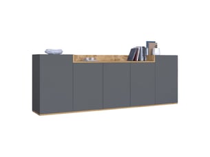 Buffet 5 porte(s)   DMORA Cordele - 200 cm coloris noir 