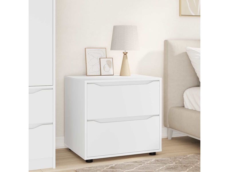  Armoire de rangement, commode de rangement 60 x 48 x 57 cm bois d'ingénierie blanc  - Conforama B