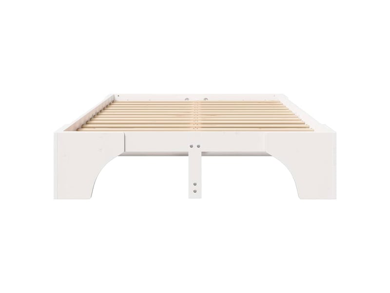 Lit double- lit adulte - cadre de lit blanc 135 x 190 cm pin massif - Conforama D