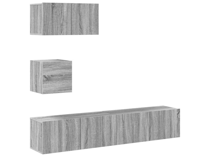  Ensemble de meubles tv 4 pcs sonoma gris bois d'ingénierie shl73256  - Conforama A