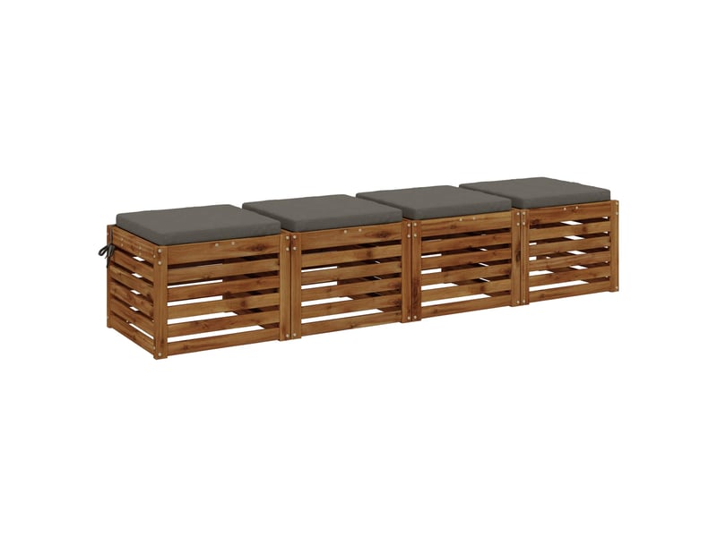 Lot de 4 coussins de siège, coussins d'assise soest 100 % polyester gris cf60421 - Conforama C